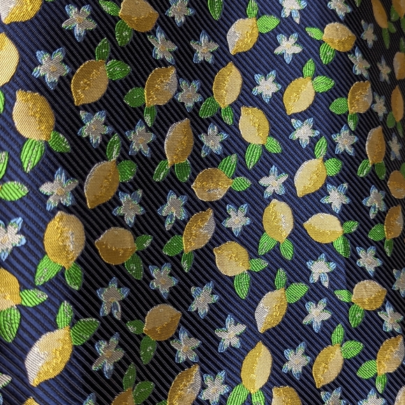 J crew lemon print trumpet skirt blue yellow fitted size XS 0 - Picture 3 of 7